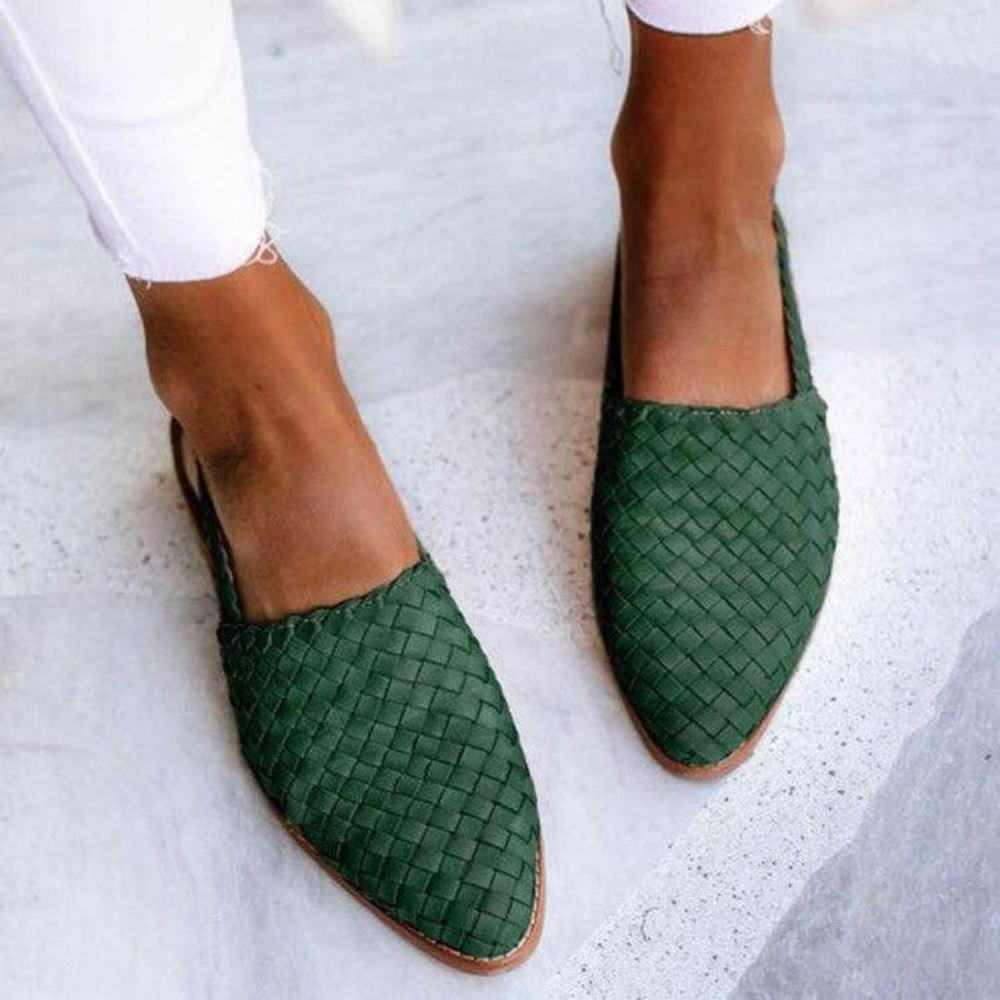 Donna™ | Elegant Woven Vegan Leather Ballerinas Local Neighbours Sedona