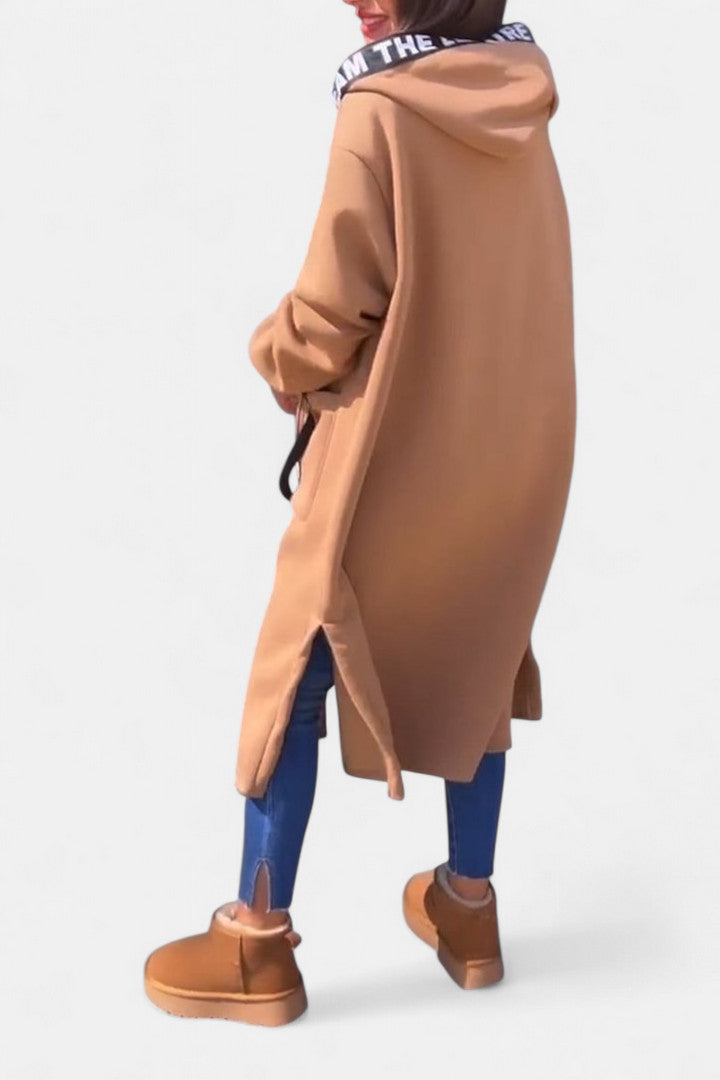 Elegant Long Coat with Hood