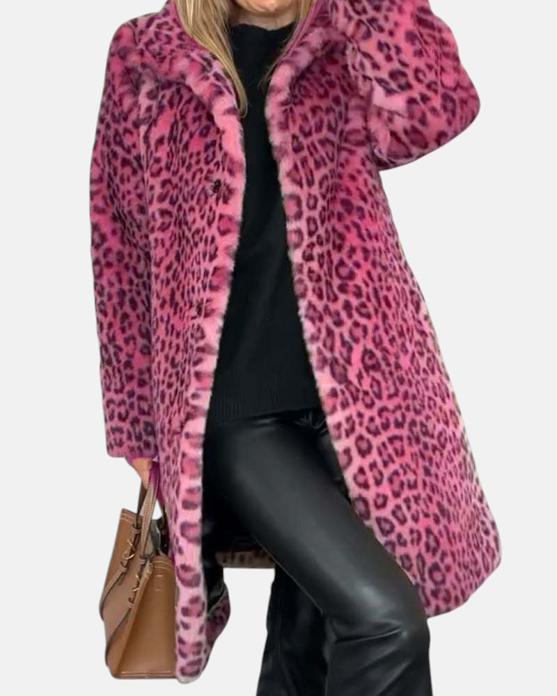 LEIA - Long Soft Leopard Print Coat