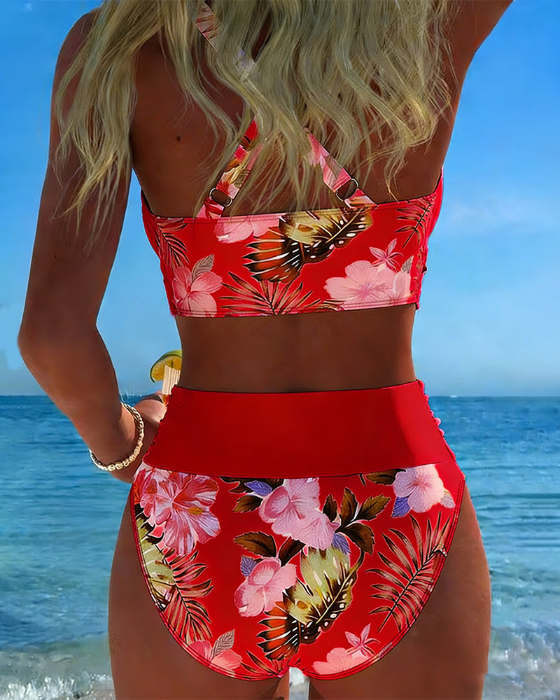 Jolina™ | Floral Contrast Split Bikini Local Neighbours Sedona