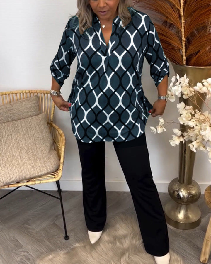 Janny™ | Casual Blouse with Long Sleeves and Elegant Pattern