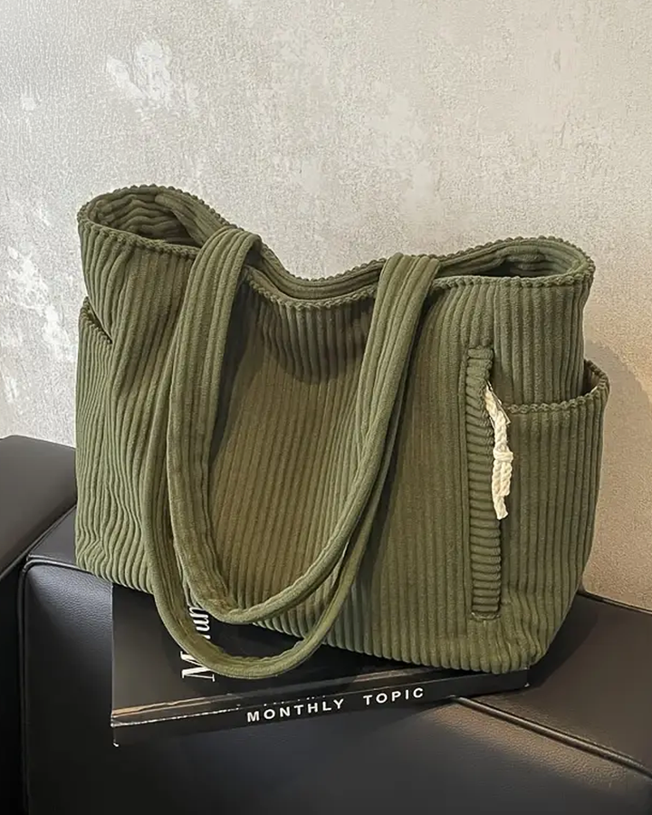 Olivia | Ribbed Pattern Bag with String Detail