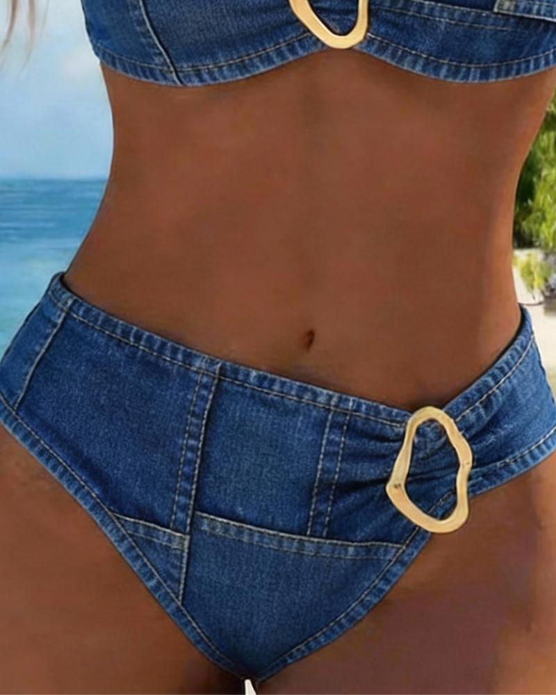 Patricia™ | Metal Buckle Suspender Bikini Two-Piece Local Neighbours Sedona