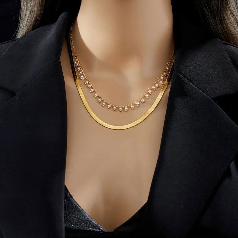 Marizanne | Luxe Snake Choker & Pearl Jewelry Set 18K Gold