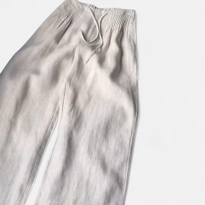 Camille | Wide-leg Pants in Cotton and Linen Blend
