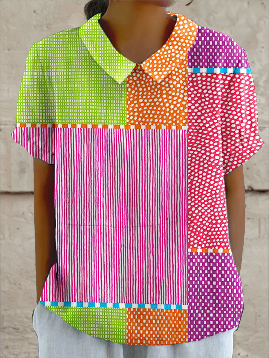 Zoe | Colorful Patchwork Shirt Local Neighbours Sedona