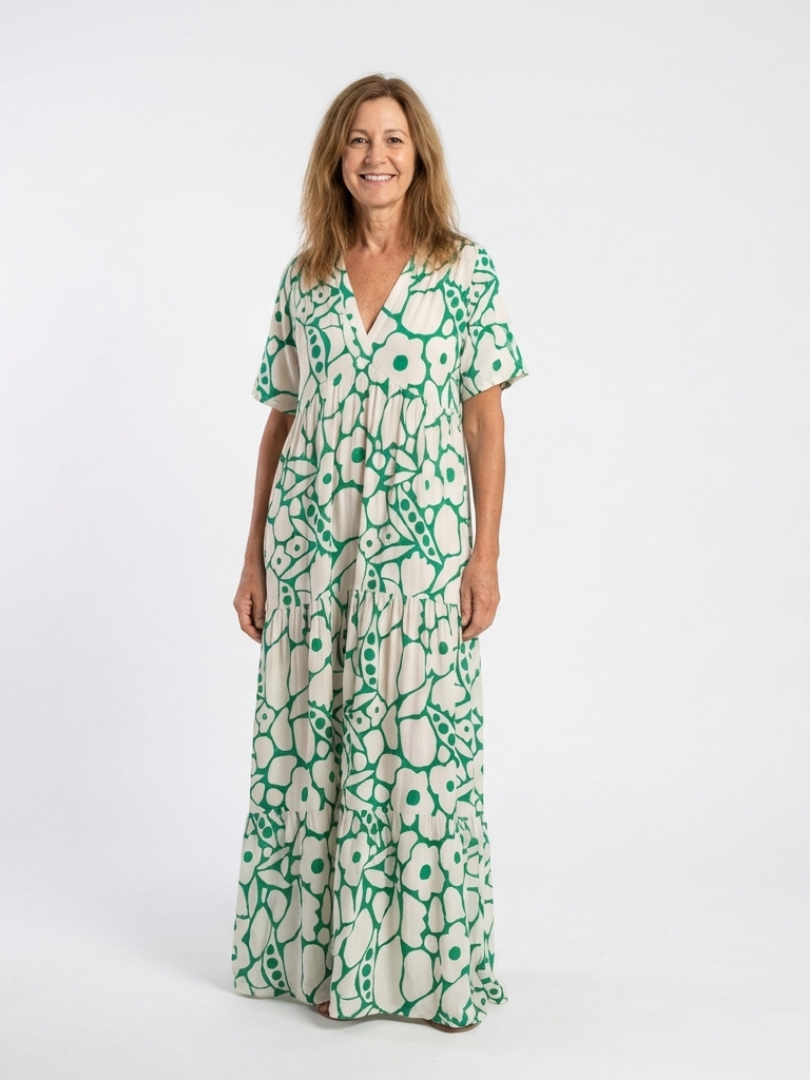 Zuleika | Short Sleeve V Neck Floral Midi Dress Local Neighbours Sedona