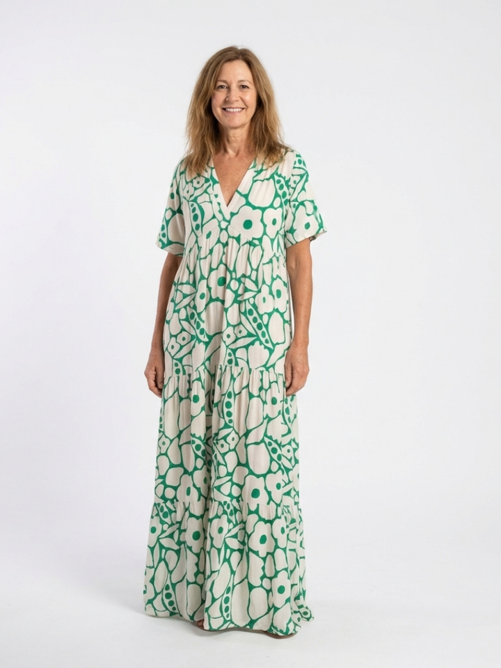 Zuleika | Short Sleeve V Neck Floral Midi Dress Local Neighbours Sedona