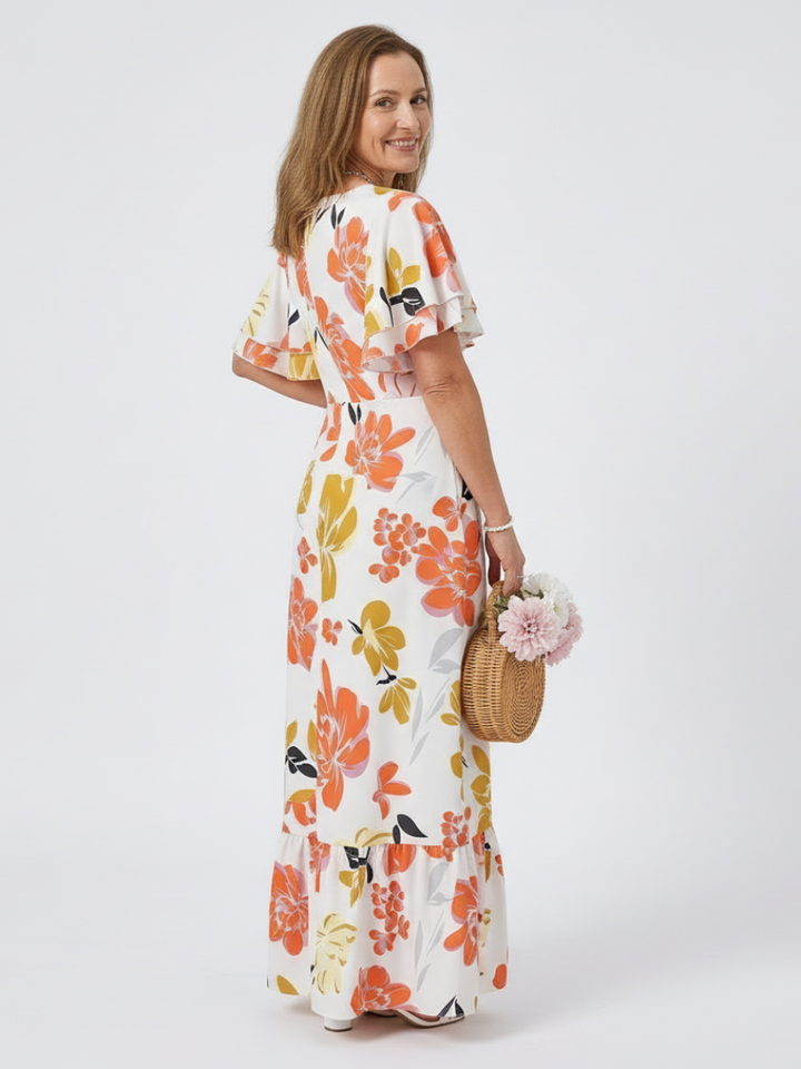 Elowen | Round Neck Short Sleeve Tiered Maxi Dress Local Neighbours Sedona