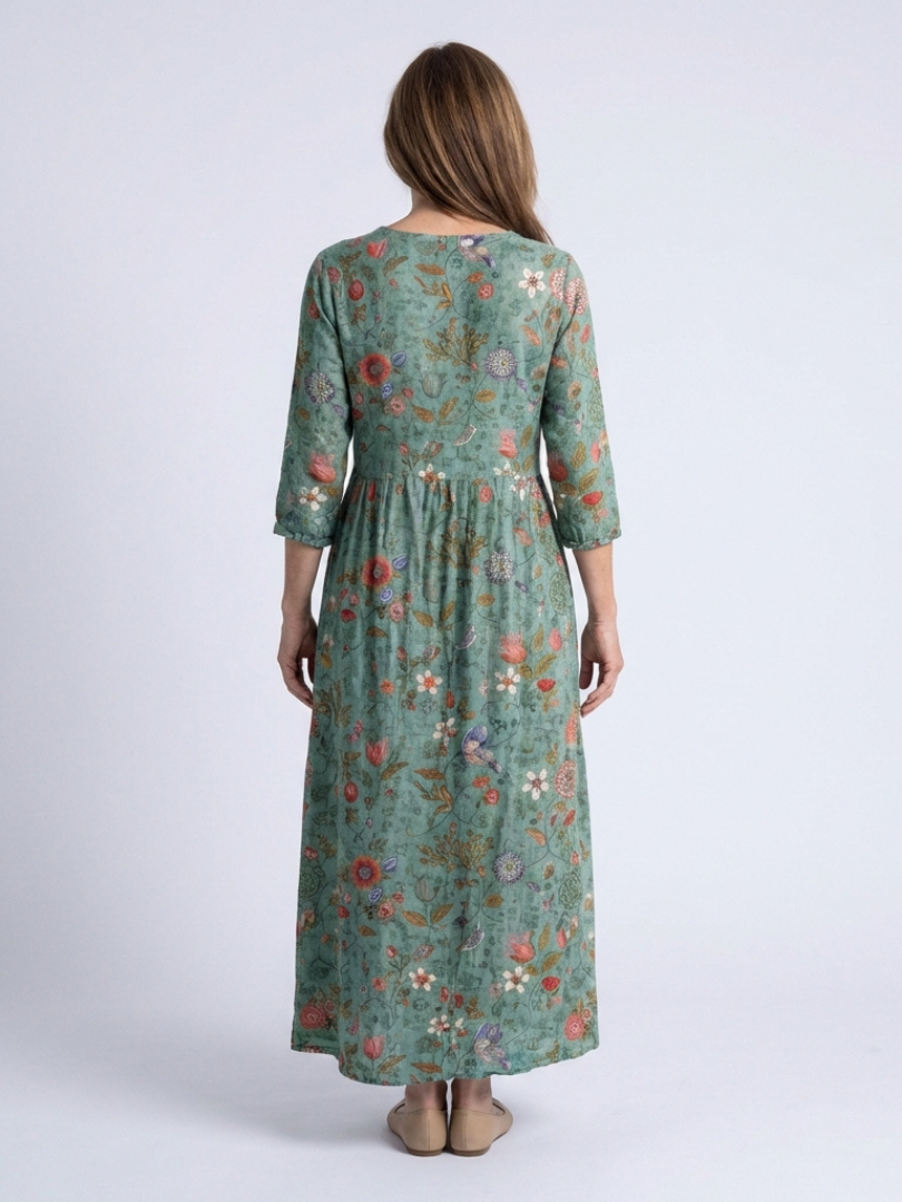 Marina | Floral V Neck Three Quarter Sleeve Maxi Dress Local Neighbours Sedona