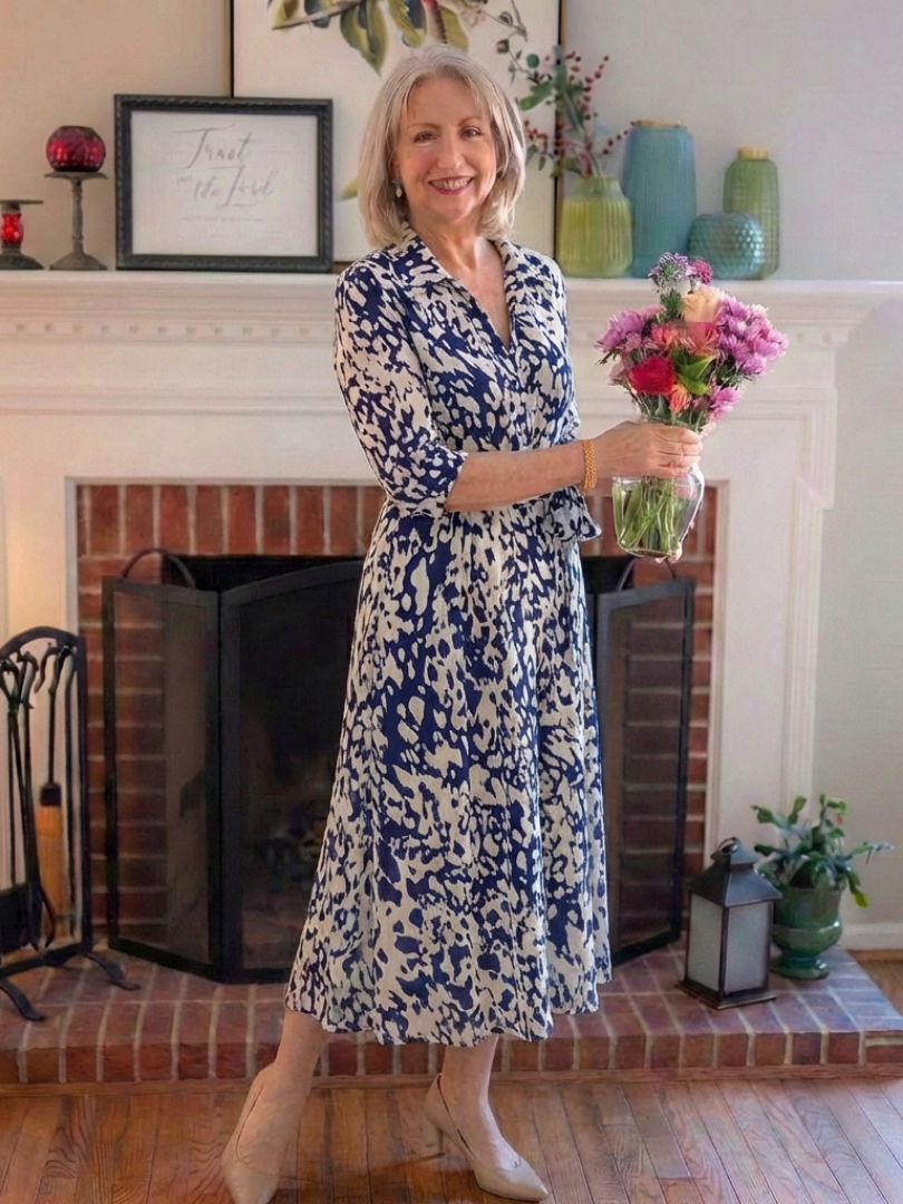Oriana | Collared Long Sleeve Waist Tie Midi Dress Local Neighbours Sedona