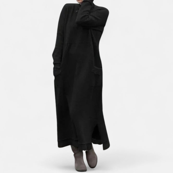 Mara Knitted Maxi Dress – Cozy Long Sleeve Oversized Winter Dress