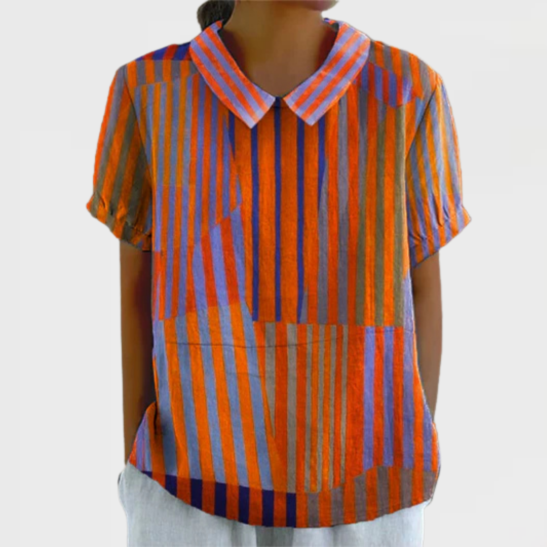 Noelle | Geometric Striped Shirt