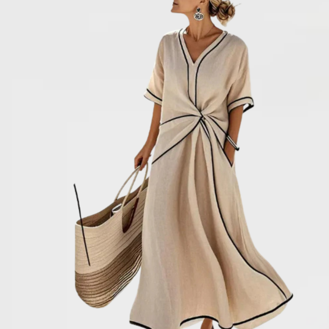 Helena | Draped Coastal Maxi Dress