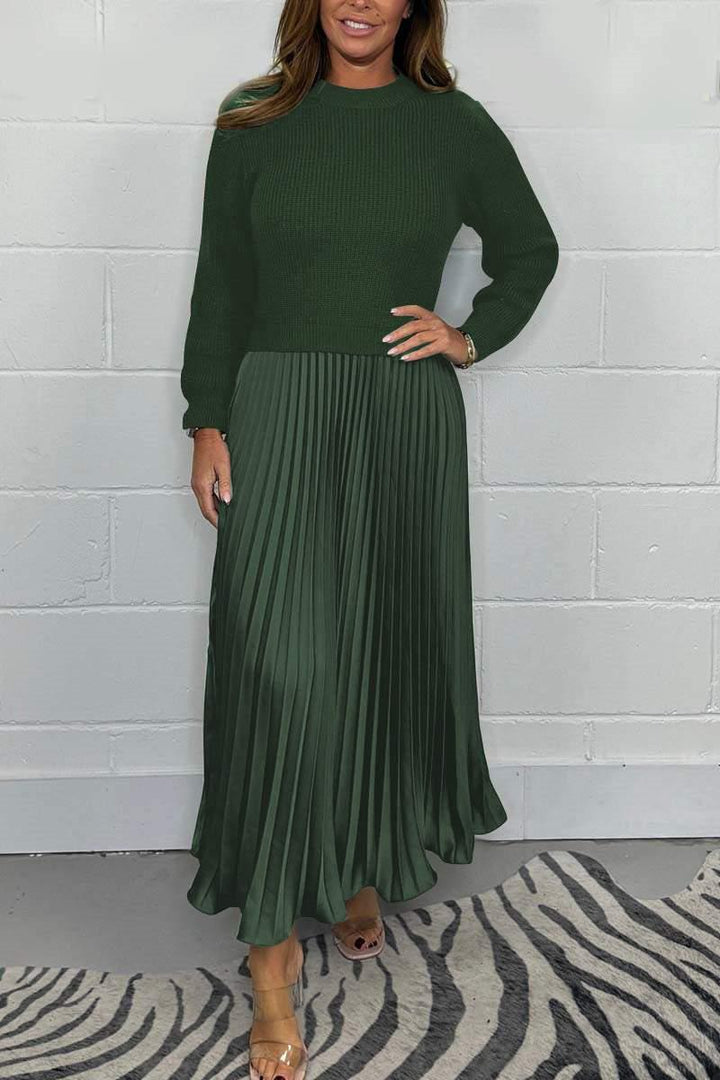 Claudia - Maxi dress with sweater and pleated skirt