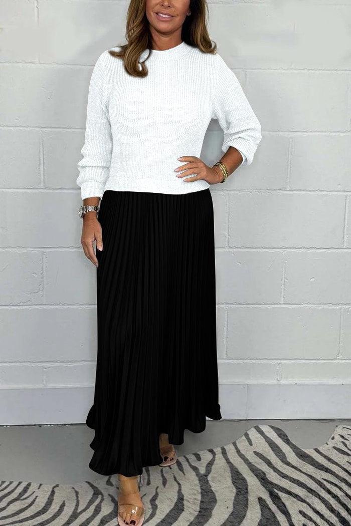 Claudia - Maxi dress with sweater and pleated skirt