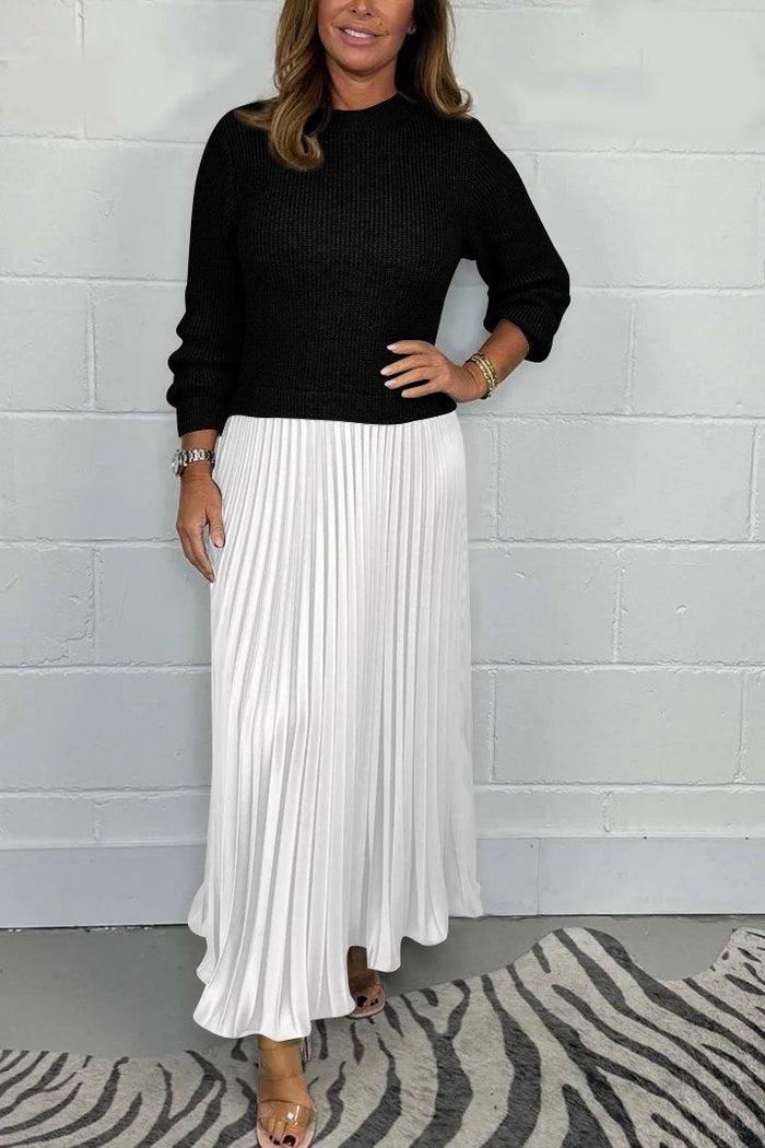 Claudia - Maxi dress with sweater and pleated skirt