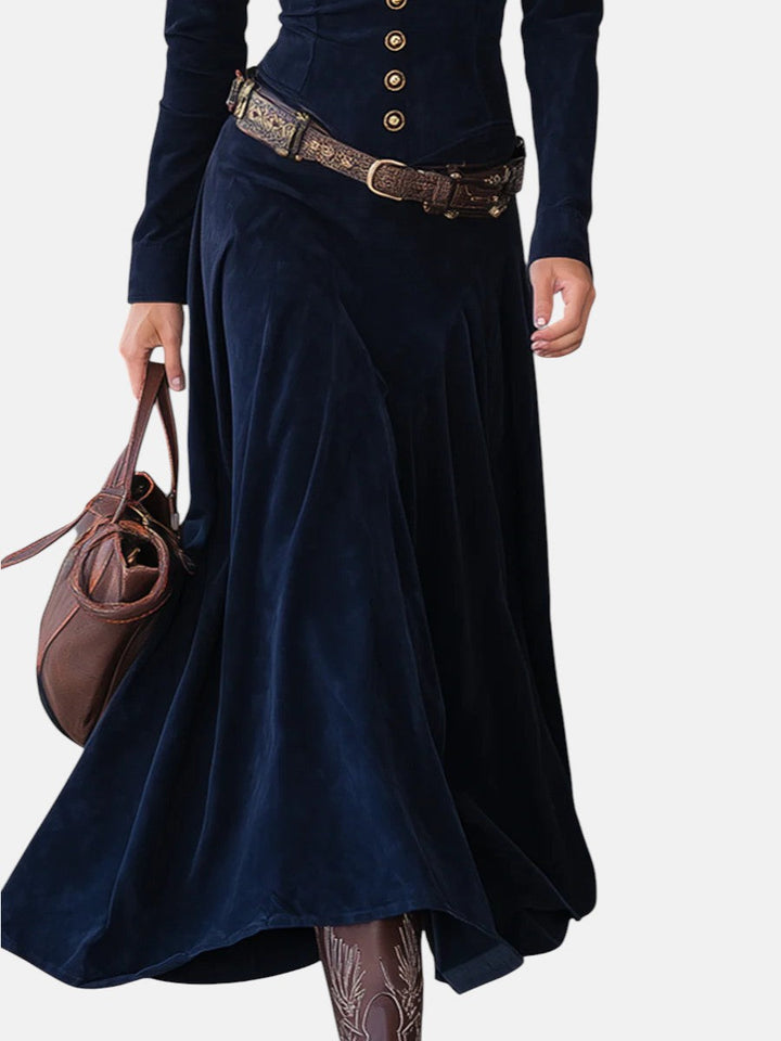 MILANA | Long Suede Dress with Slit