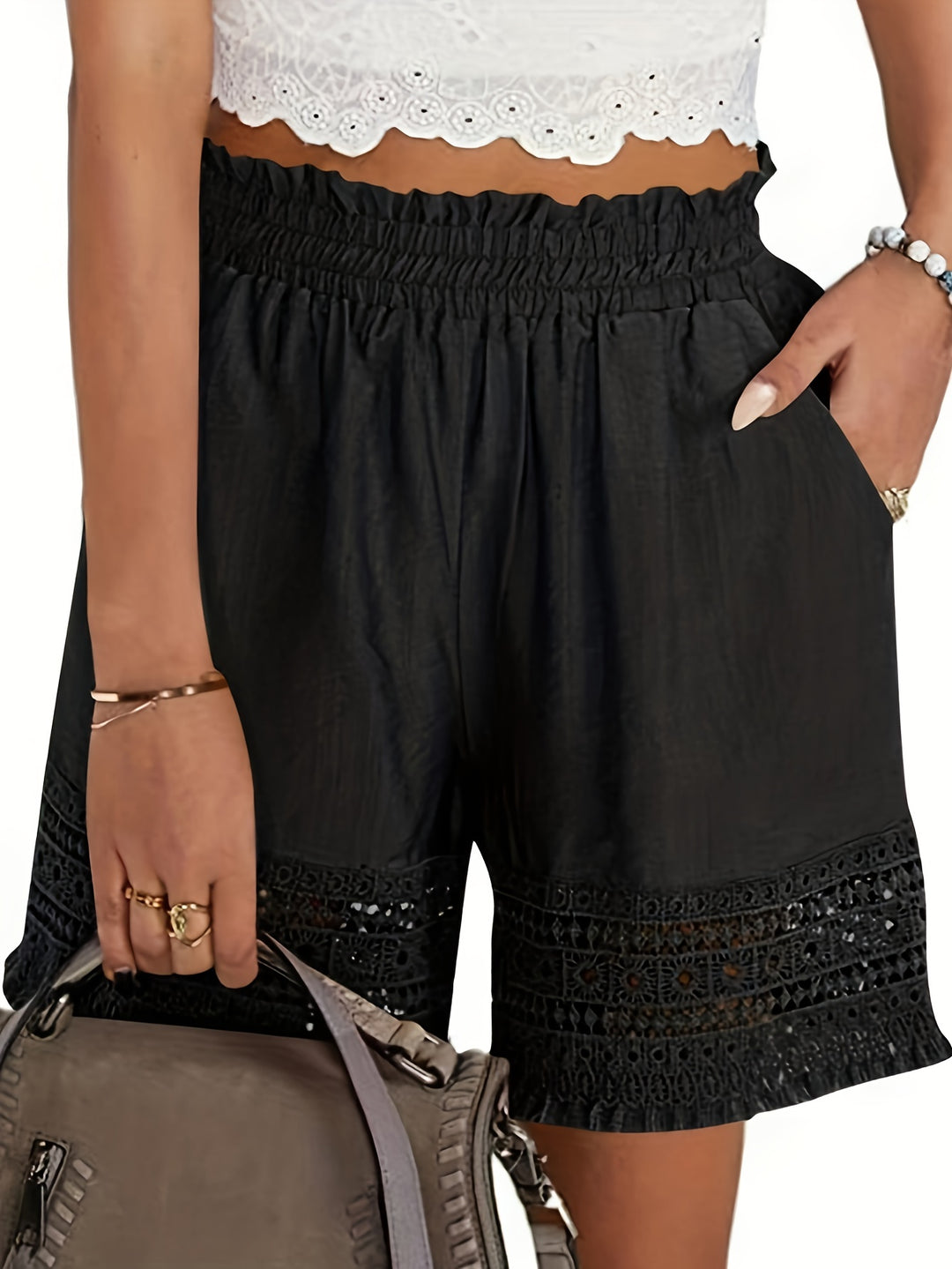 Clara | Relaxed Lace Trim Summer Shorts