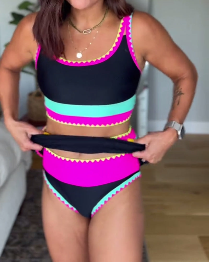 Myra™ | Elegant Three-Piece Color Block Swimsuit Local Neighbours Sedona