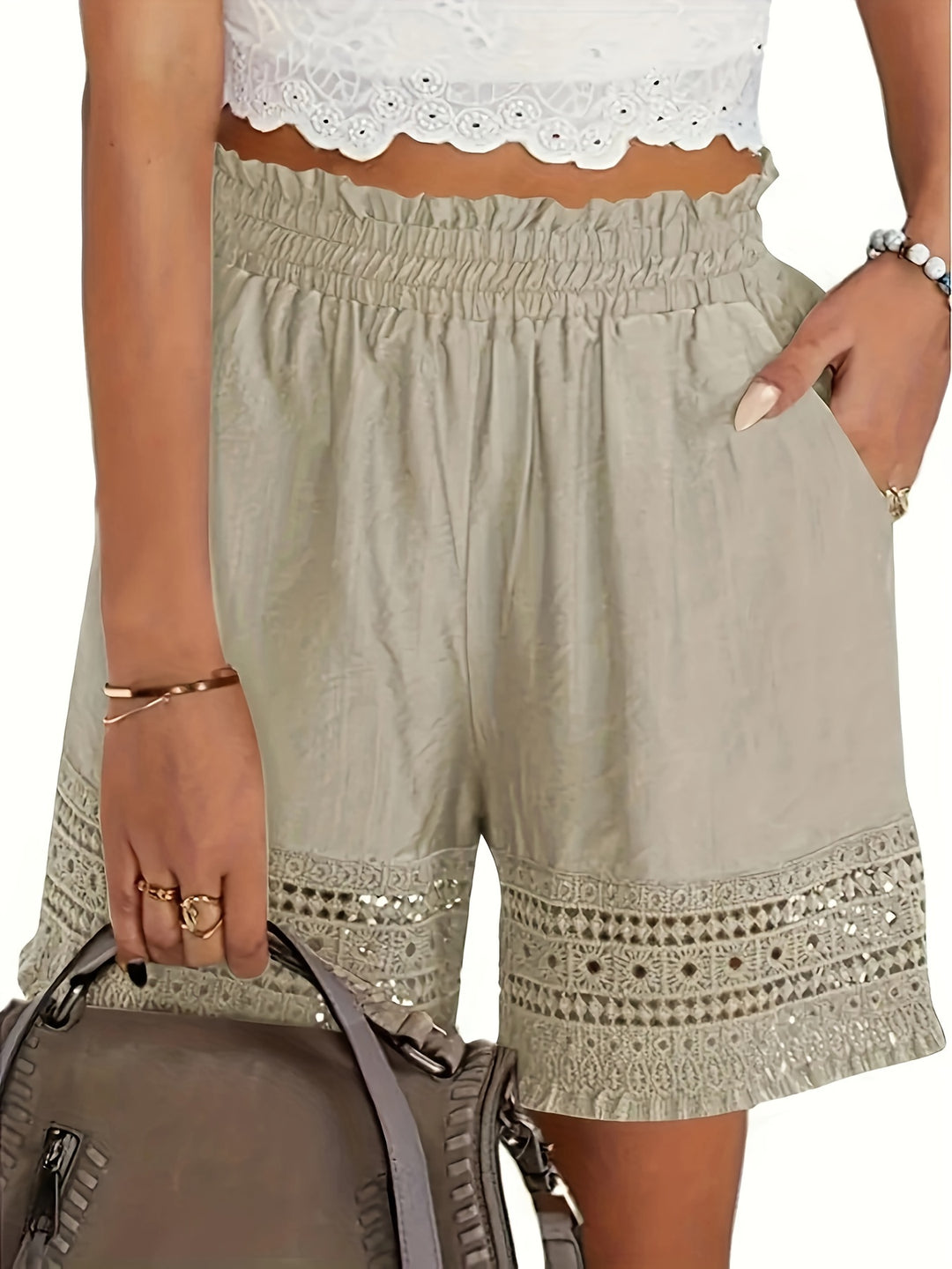 Clara | Relaxed Lace Trim Summer Shorts