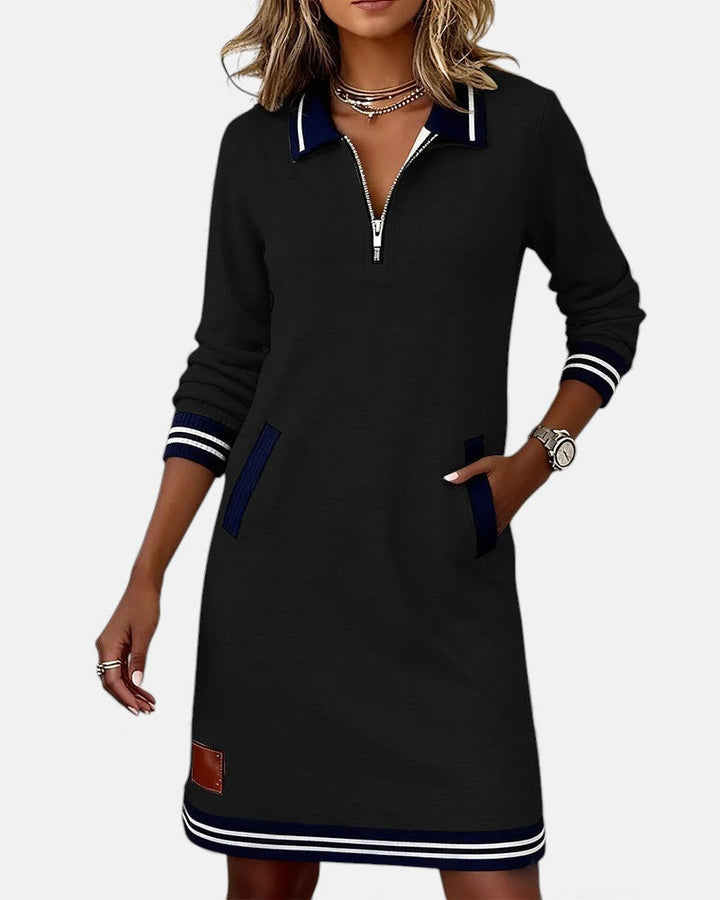 Jeanne | Chic Long-Sleeve Dress in Cotton