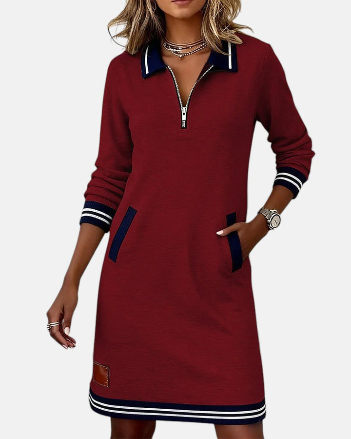 Jeanne | Chic Long-Sleeve Dress in Cotton