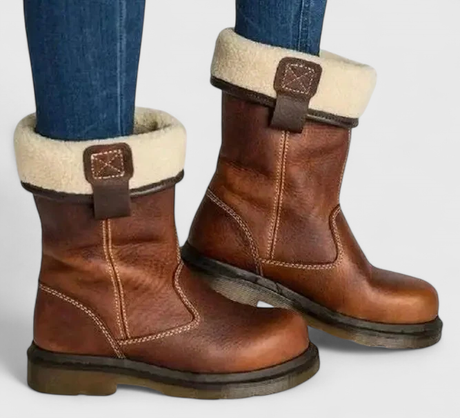 Shareen - Faux Leather Winter Boots