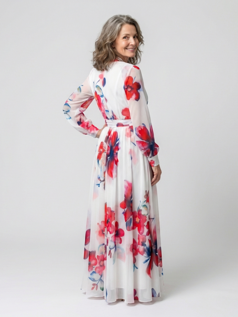 Lillian | Floral Long Sleeve Wrap Maxi Dress Local Neighbours Sedona